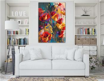 Dikey Sanat Temalı Cam Tablo 321