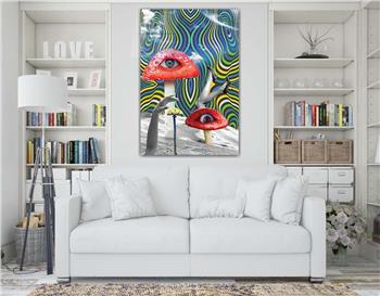 Dikey Sanat Temalı Cam Tablo 330