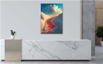 Dikey Sanat Temalı Cam Tablo 306