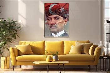 MUSTAFA KEMAL ATATÜRK GÖRSELLİ CAM TABLO