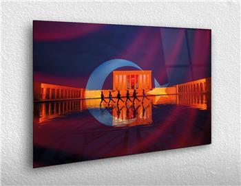 Yatay Vatan Temalı Cam Tablo73