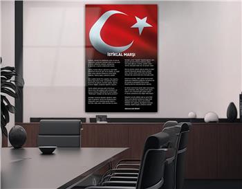 Turkish National Anthem Tempered Glass Wall Art 