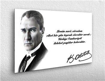 MUSTAFA KEMAL ATATÜRK GÖRSELLİ CAM TABLO