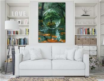Dikey Sanat Temalı Cam Tablo 303
