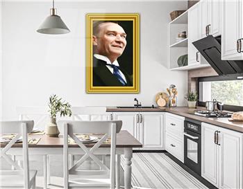 ÇERÇEVE GÖRSELLİ MUSTAFA KEMAL ATATÜRK GÖRSELLİ CAM TABLO 