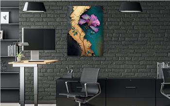 Dikey Sanat Temalı Cam Tablo 319