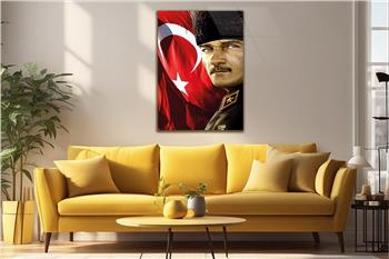 MUSTAFA KEMAL ATATÜRK GÖRSELLİ CAM TABLO 