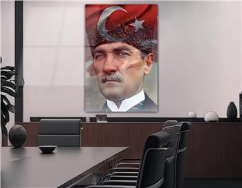 MUSTAFA KEMAL ATATÜRK GÖRSELLİ CAM TABLO