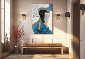 Dikey Sanat Temalı Cam Tablo 292