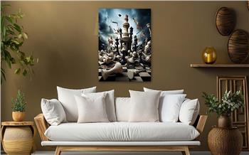 Dikey Sanat Temalı Cam Tablo 327