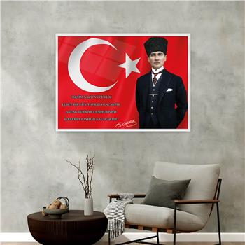 Alüminyum Çerçeveli Vatan Temalı Cam Tablo 044