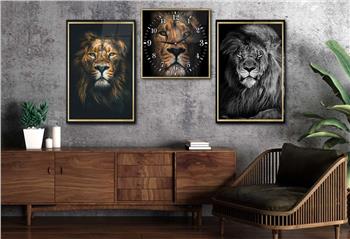 Tempered Glasss Wall Arts Art-Themed Set with Clock