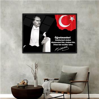 Alüminyum Çerçeveli Vatan Temalı Cam Tablo 012