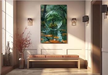 Dikey Sanat Temalı Cam Tablo 303