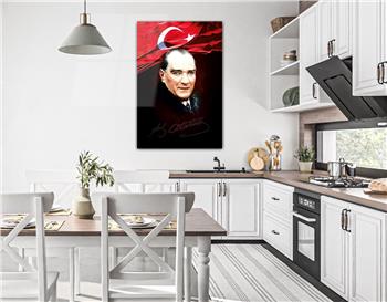 MUSTAFA KEMAL ATATÜRK GÖRSELLİ CAM TABLO