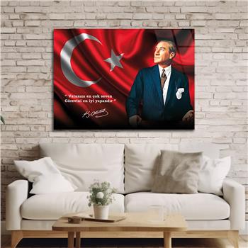 MUSTAFA KEMAL ATATÜRK CAM TABLO 