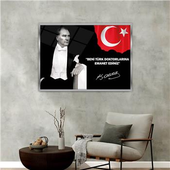 Alüminyum Çerçeveli Vatan Temalı Cam Tablo 047