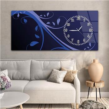 Yatay Saatli Yandan Sanat ve Doğa Temalı Cam Tablo 099