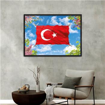Alüminyum Çerçeveli Vatan Temalı Cam Tablo 057