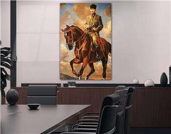 MUSTAFA KEMAL ATATÜRK GÖRSELLİ CAM TABLO 
