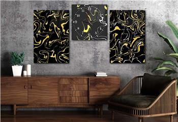 SANAT TEMALI CAM TABLO SAAT SETİ 