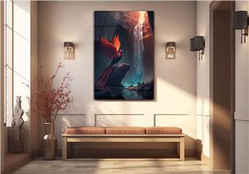 Dikey Sanat Temalı Cam Tablo 325