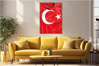 TÜRK BAYRAĞI GÖRSELLİ CAM TABLO