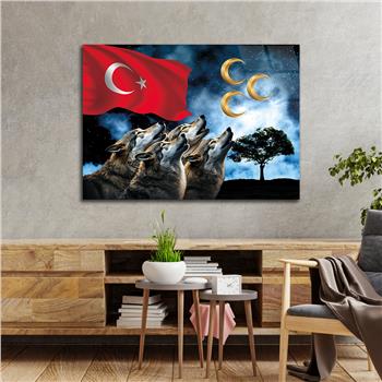 Yatay Vatan Temalı Cam Tablo 37