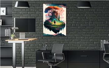 Dikey Sanat Temalı Cam Tablo 323