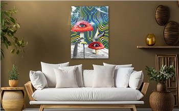 Dikey Sanat Temalı Cam Tablo 330
