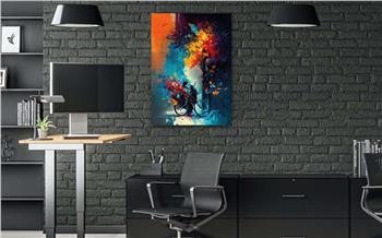 Dikey Sanat Temalı Cam Tablo 318
