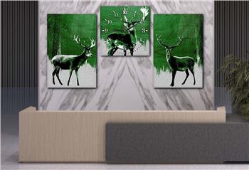 Tempered Glasss Wall Arts Art-Themed Set with Clock