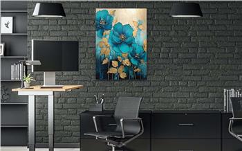 Dikey Sanat Temalı Cam Tablo 316