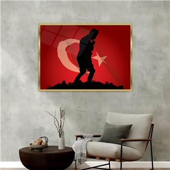 Alüminyum Çerçeveli Vatan Temalı Cam Tablo 056