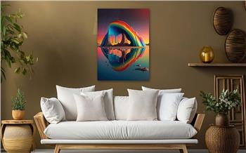 Dikey Sanat Temalı Cam Tablo 298