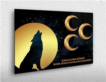 Yatay Vatan Temalı Cam Tablo 41