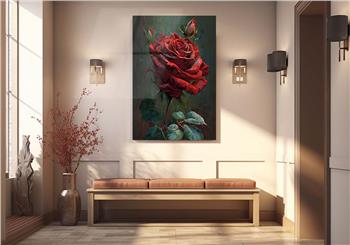 Dikey Doğa Temalı Cam Tablo122
