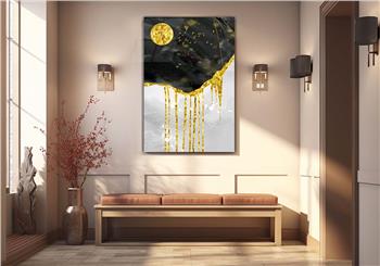 Dikey Sanat Temalı Cam Tablo 297