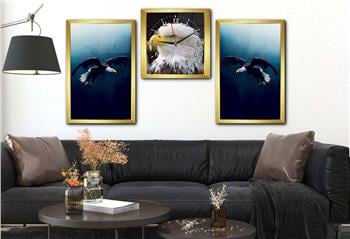 Tempered Glasss Wall Arts Art-Themed Set with Clock