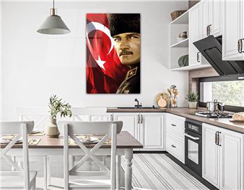 MUSTAFA KEMAL ATATÜRK GÖRSELLİ CAM TABLO 