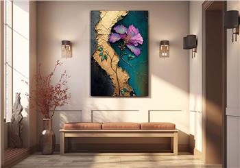 Dikey Sanat Temalı Cam Tablo 319