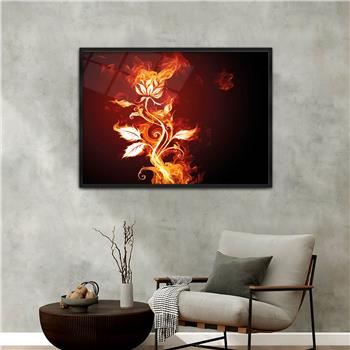 Aluminum-Framed Art-Themed Tempered Glass Wall Art 074