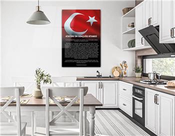 Atatürks Address to the Turkish Youth Glass Wall Art