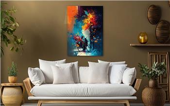 Dikey Sanat Temalı Cam Tablo 318