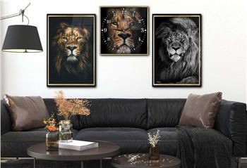 Tempered Glasss Wall Arts Art-Themed Set with Clock