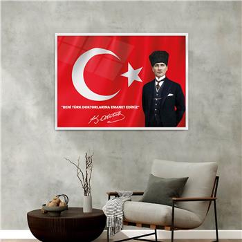 Alüminyum Çerçeveli Vatan Temalı Cam Tablo 043