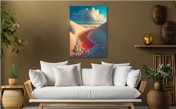 Dikey Sanat Temalı Cam Tablo 306