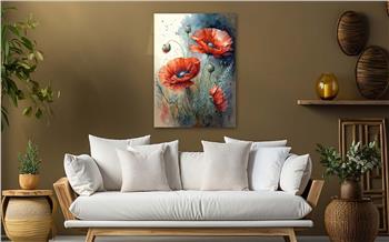 Dikey Sanat Temalı Cam Tablo 320