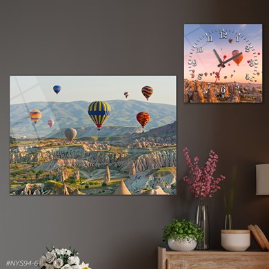 Tableau en verre et horloge carrée en verre 