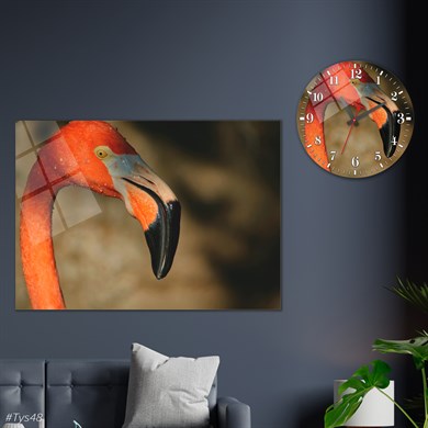 Sanat Temalı Cam Tablo Yuvarlak Cam Saat Seti